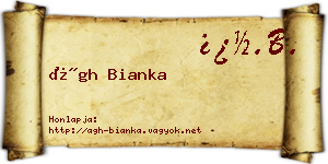 Ágh Bianka névjegykártya