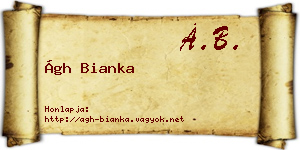 Ágh Bianka névjegykártya