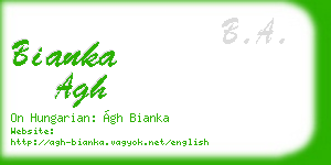 bianka agh business card