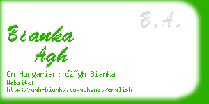 bianka agh business card